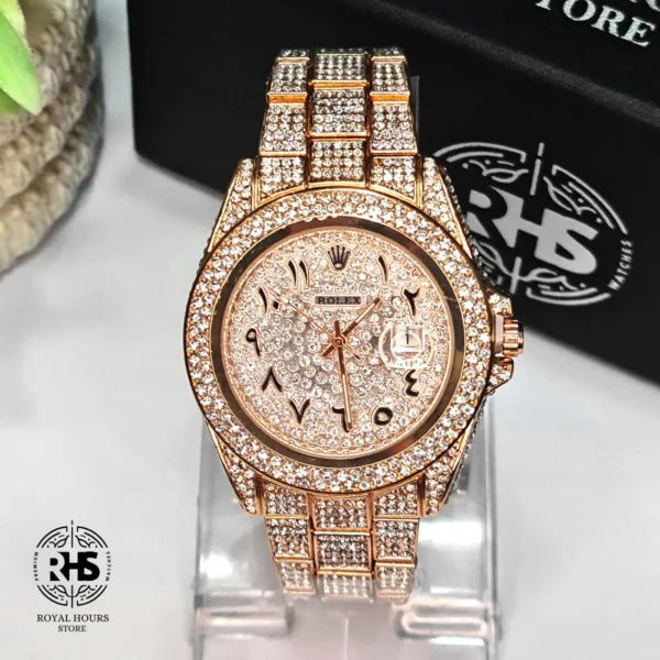 Iced Rolex Rose – Arabic Dial