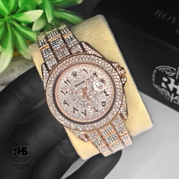 Iced Rolex Rose – Arabic Dial - Image 3